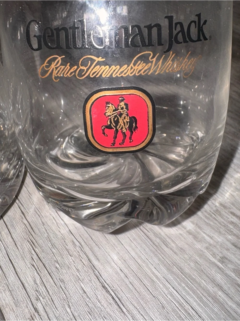 Vintage Gentleman Jack Lowball Glass Set 80s Rare Tennessee Whiskey - Set of 2
